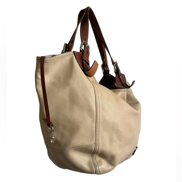 Dooney Bourke Large Tan Soft Pebbled Leather Handbag - Picture 4 of 8